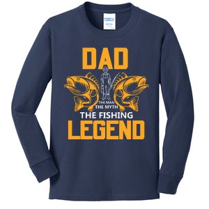 Dad The Man Myth The Fishing Legend Kids Long Sleeve Shirt