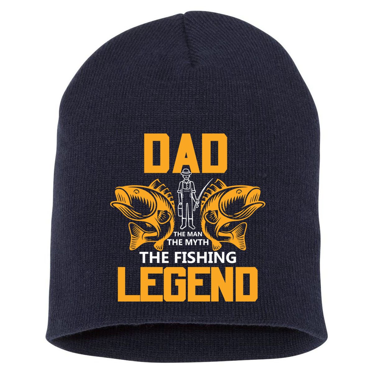 Dad The Man Myth The Fishing Legend Short Acrylic Beanie