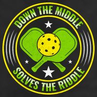 Down The Middle Solves The Riddle Funny Pickleball 7 Panel Mesh Trucker Snapback Hat