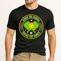 Down The Middle Solves The Riddle Funny Pickleball Performance Shirt