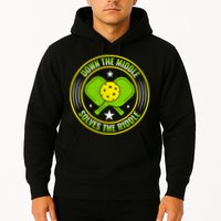 Down The Middle Solves The Riddle Funny Pickleball Hoodie
