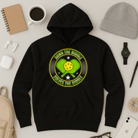 Down The Middle Solves The Riddle Funny Pickleball Hoodie