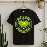 Down The Middle Solves The Riddle Funny Pickleball T-Shirt