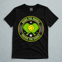 Down The Middle Solves The Riddle Funny Pickleball T-Shirt
