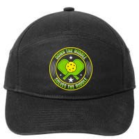 Down The Middle Solves The Riddle Funny Pickleball 7-Panel Snapback Hat