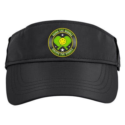 Down The Middle Solves The Riddle Funny Pickleball Adult Drive Performance Visor