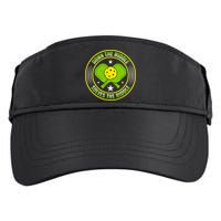 Down The Middle Solves The Riddle Funny Pickleball Adult Drive Performance Visor