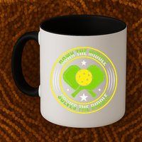 Down The Middle Solves The Riddle Funny Pickleball Mug