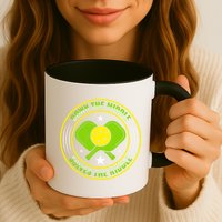 Down The Middle Solves The Riddle Funny Pickleball Mug