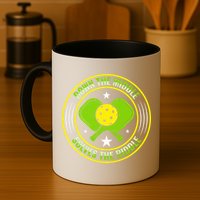 Down The Middle Solves The Riddle Funny Pickleball Mug
