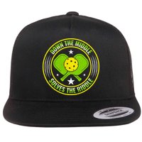 Down The Middle Solves The Riddle Funny Pickleball Flatbill Hat