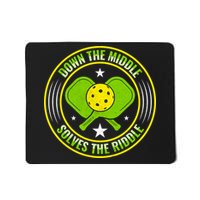 Down The Middle Solves The Riddle Funny Pickleball Mousepad