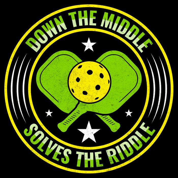 Down The Middle Solves The Riddle Funny Pickleball Mousepad