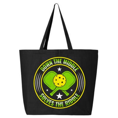 Down The Middle Solves The Riddle Funny Pickleball 25L Jumbo Tote