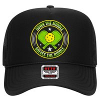 Down The Middle Solves The Riddle Funny Pickleball Trucker Hat