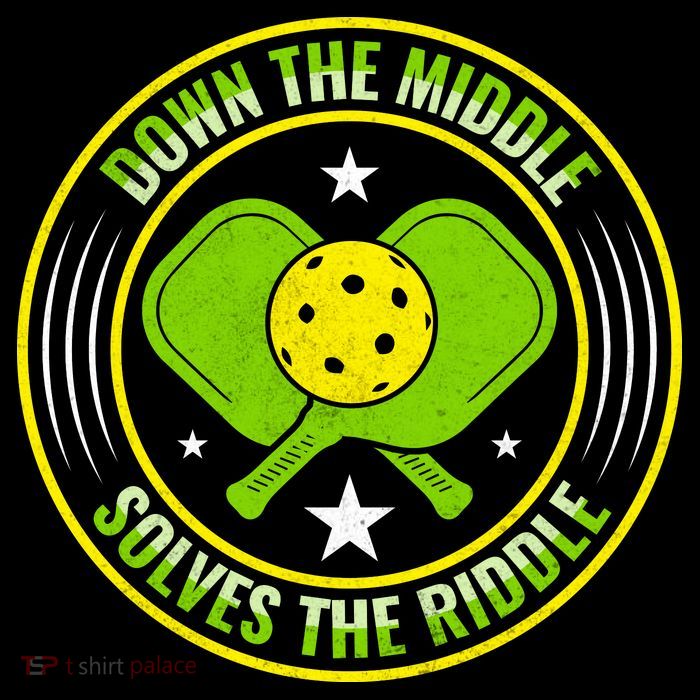 Down The Middle Solves The Riddle Funny Pickleball Toddler Hoodie