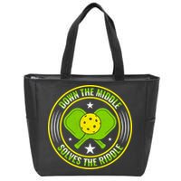 Down The Middle Solves The Riddle Funny Pickleball Zip Tote Bag