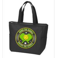 Down The Middle Solves The Riddle Funny Pickleball Zip Tote Bag