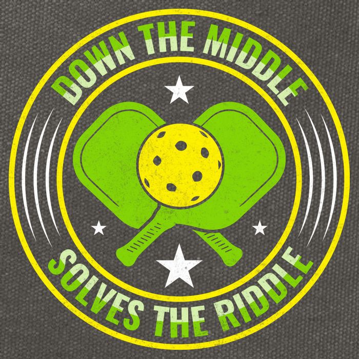 Down The Middle Solves The Riddle Funny Pickleball Cotton Canvas Backpack