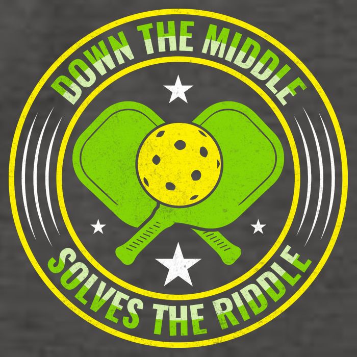 Down The Middle Solves The Riddle Funny Pickleball Vector Backpack