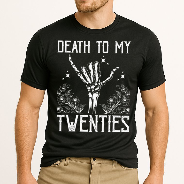 Death To My Twenties 30th Birthday 30 Yr Old Floral Skeleton Cooling Performance Crew T-Shirt