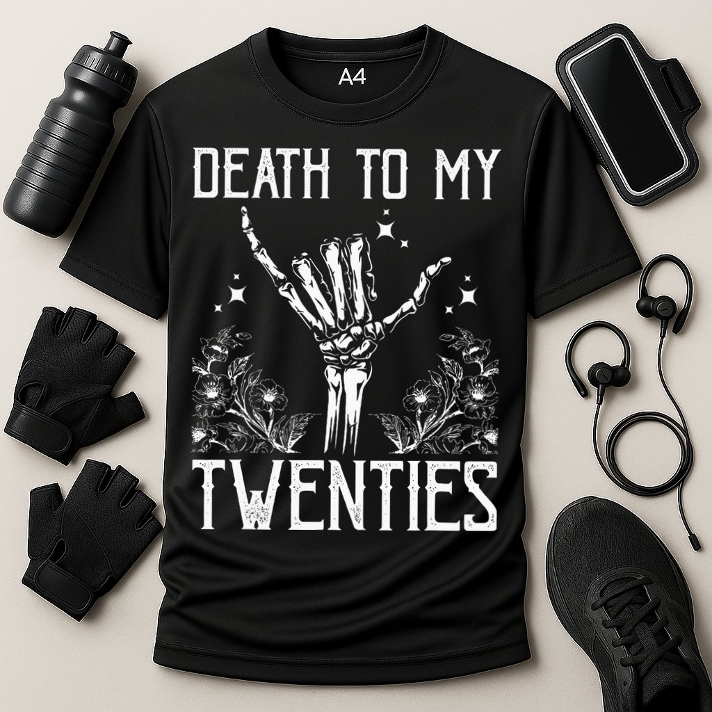 Death To My Twenties 30th Birthday 30 Yr Old Floral Skeleton Cooling Performance Crew T-Shirt