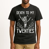 Death To My Twenties 30th Birthday 30 Yr Old Floral Skeleton Tall T-Shirt