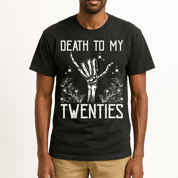Death To My Twenties 30th Birthday 30 Yr Old Floral Skeleton Tall T-Shirt