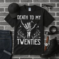 Death To My Twenties 30th Birthday 30 Yr Old Floral Skeleton Tall T-Shirt