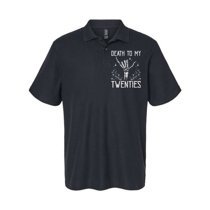 Death To My Twenties 30th Birthday 30 Yr Old Floral Skeleton Softstyle Adult Sport Polo