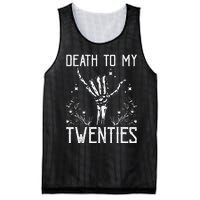 Death To My Twenties 30th Birthday 30 Yr Old Floral Skeleton Mesh Reversible Basketball Jersey Tank