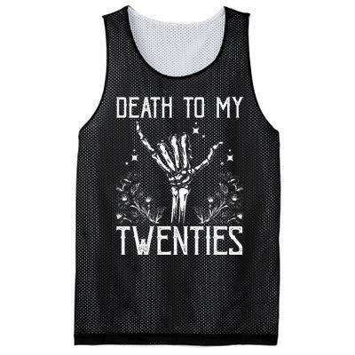 Death To My Twenties 30th Birthday 30 Yr Old Floral Skeleton Mesh Reversible Basketball Jersey Tank