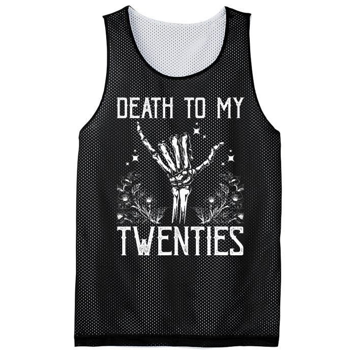 Death To My Twenties 30th Birthday 30 Yr Old Floral Skeleton Mesh Reversible Basketball Jersey Tank