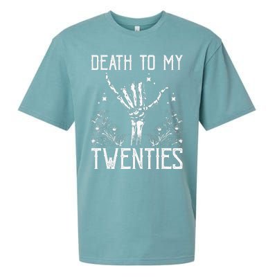 Death To My Twenties 30th Birthday 30 Yr Old Floral Skeleton Sueded Cloud Jersey T-Shirt