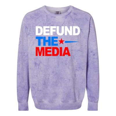 Defund The Media Colorblast Crewneck Sweatshirt