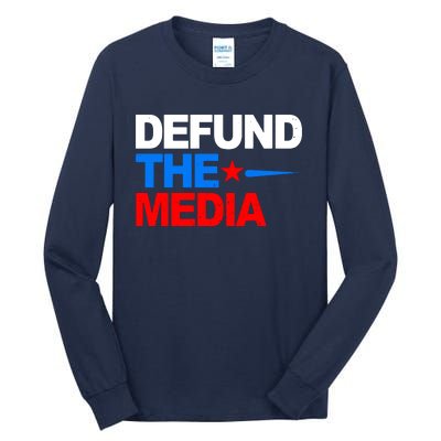 Defund The Media Tall Long Sleeve T-Shirt