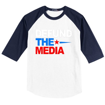 Defund The Media Baseball Sleeve Shirt