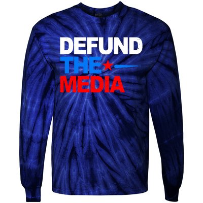 Defund The Media Tie-Dye Long Sleeve Shirt