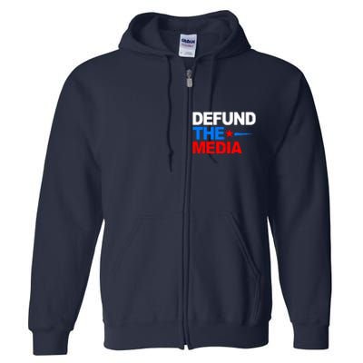 Defund The Media Full Zip Hoodie