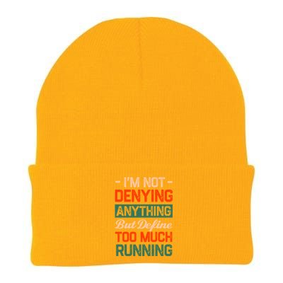 Define Too Much Running Sayings Runner Quotes Marathon Gift Knit Cap Winter Beanie