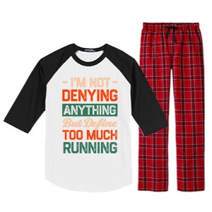 Define Too Much Running Sayings Runner Quotes Marathon Gift Raglan Sleeve Pajama Set