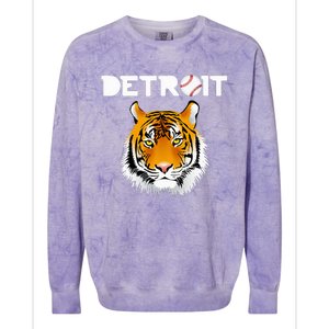 Distressed Tiger Mascot Cool Detroit Tiger Colorblast Crewneck Sweatshirt