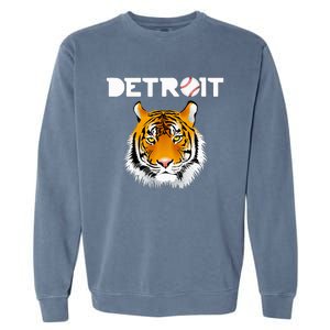 Distressed Tiger Mascot Cool Detroit Tiger Garment-Dyed Sweatshirt