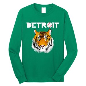 Distressed Tiger Mascot Cool Detroit Tiger Long Sleeve Shirt