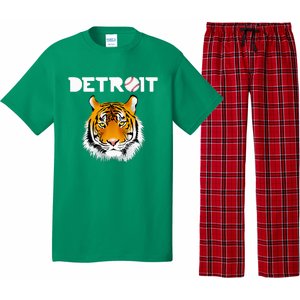 Distressed Tiger Mascot Cool Detroit Tiger Pajama Set