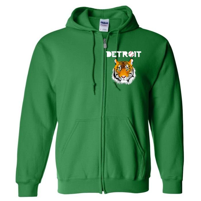 Distressed Tiger Mascot Cool Detroit Tiger Full Zip Hoodie