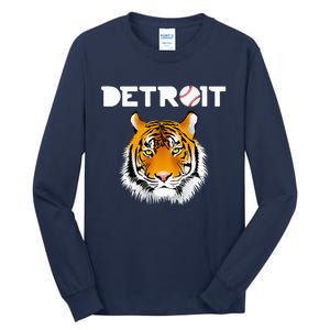 Distressed Tiger Mascot Cool Detroit Tiger Tall Long Sleeve T-Shirt