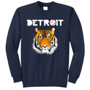 Distressed Tiger Mascot Cool Detroit Tiger Tall Sweatshirt