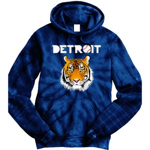 Distressed Tiger Mascot Cool Detroit Tiger Tie Dye Hoodie