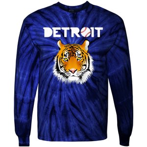 Distressed Tiger Mascot Cool Detroit Tiger Tie-Dye Long Sleeve Shirt